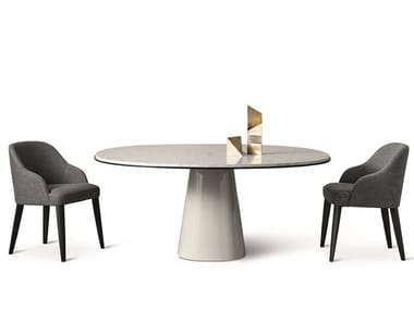 OWEN - Round natural stone dining table (Request Info).