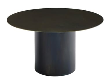 OXYDATION - Low round steel coffee table (Request Info).