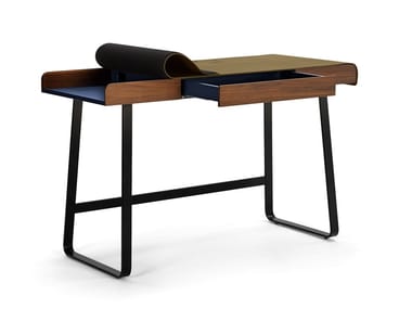 PEGASUS HOME DESK - Steel and wood writing desk with drawers (Request Info).
