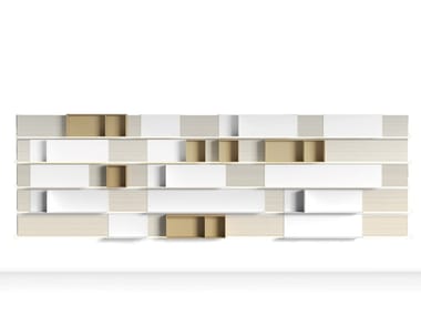PENTAGRAMMA - Open modular extruded aluminium bookcase (Request Info).
