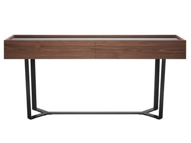PERO - Wood and glass console table with drawers (Request Info).