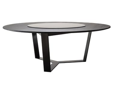 PERO - Wooden dining table with Lazy Susan (Request Info).