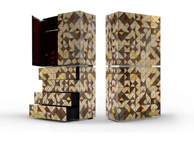 PIXEL ANODIZED - Aluminium highboard with doors (Request Info).