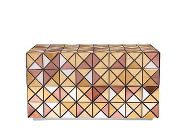 PIXEL - Rectangular aluminium bedside table with drawers (Request Info).
