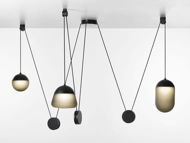 PLANETS - Blown glass and metal pendant lamp (Request Info).