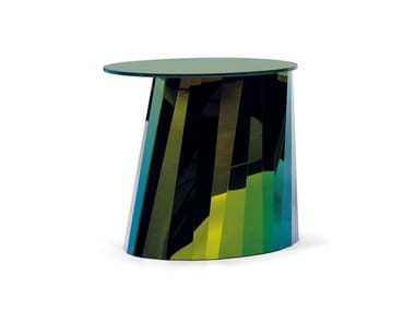 PLI LOW - Low crystal and steel side table (Request Info).