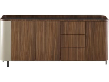 POSTMODERNE - Multi-layer wood sideboard with doors with drawers (Request Info).