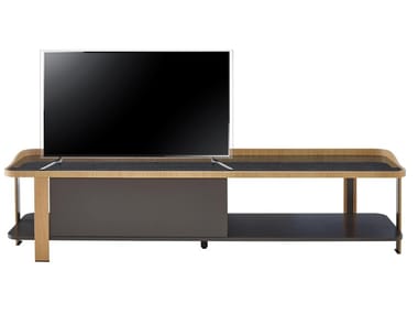 POSTMODERNE - Low wood veneer TV cabinet (Request Info).