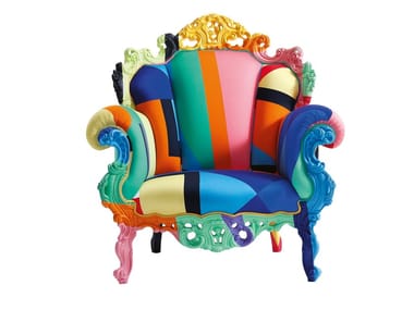 PROUST GEOMETRICA - Multi-colour fabric armchair (Request Info).