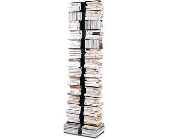Ptolomeo® x2 - Open freestanding double-sided stainless steel bookcase (Request Info).