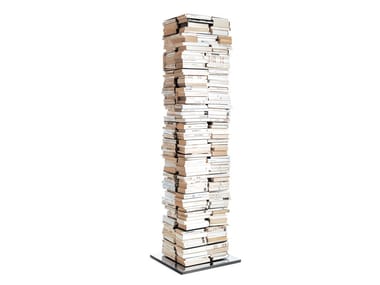 PTOLOMEOX4 - Open swivel stainless steel bookcase (Request Info).