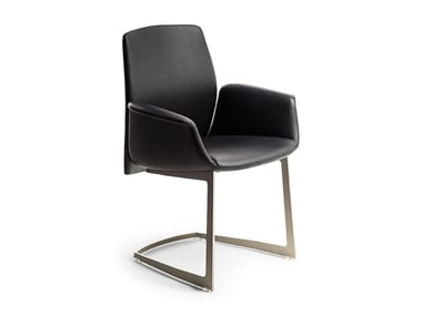 DOWNTOWN CONFERENCE - Cantilever leather reception chair (Request Info).