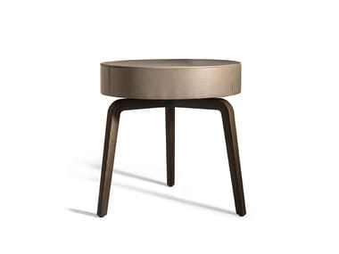 FIORILE - Round leather coffee table (Request Info).