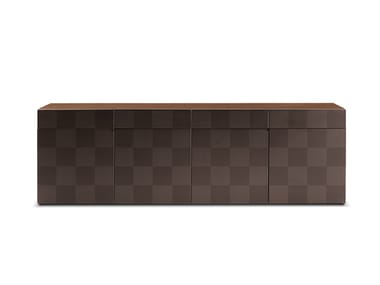 H_O - Leather sideboard with doors (Request Info).