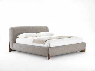 SOFTBAY - Wooden double bed with upholstered headboard (Request Info).