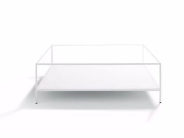 QUADRATO - Square glass and steel coffee table (Request Info).