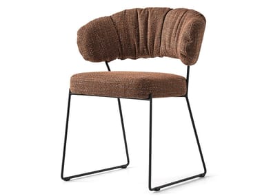 QUADROTTA - Sled base open back fabric chair (Request Info).
