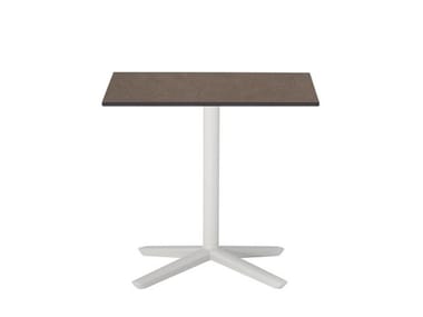 QUATTRO OCCASIONAL TECHNICAL STONE SQUAR - Square Techstone coffee table with 4-star base (Request Info).