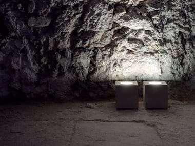 Q©÷ - Glass and metal floor lamp (Request Info).