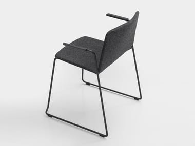 RAMA - Sled base fabric chair with armrests (Request Info).