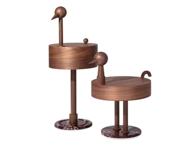 RARA AVIS - Low round wooden coffee table (Request Info).