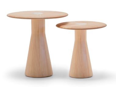 REVERSE OCCASIONAL TABLE ME 5642/5643 - Round wooden high side table (Request Info).
