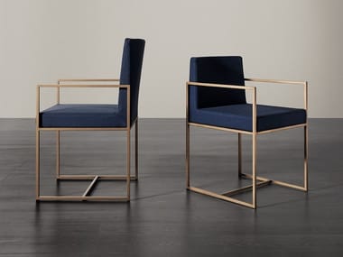 RIDER - Upholstered fabric chair with armrests (Request Info).