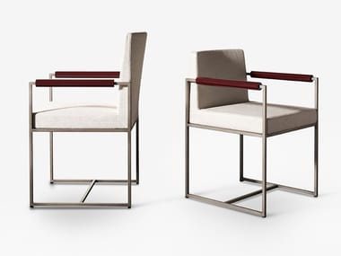 RIDER WOOD - Upholstered fabric chair with armrests (Request Info).