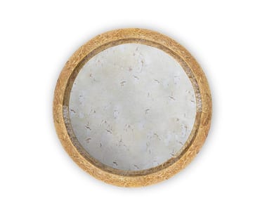 RING FILIGREE II - Round framed wall-mounted brass mirror (Request Info).