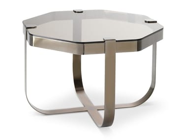 RING - Octagonal glass and iron coffee table (Request Info).