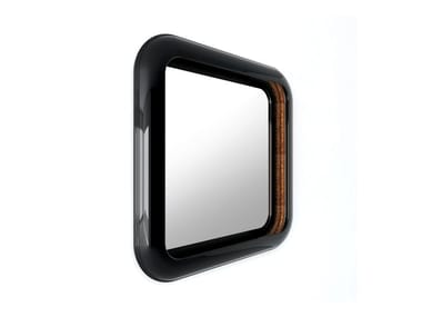 RING - Square framed mahogany mirror (Request Info).