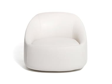 RIPAMONTI - Swivel upholstered leather easy chair (Request Info).