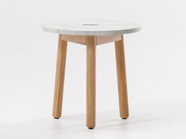 RIVA - Low round marble coffee table (Request Info).