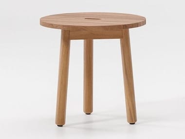 RIVA - Low round teak coffee table (Request Info).