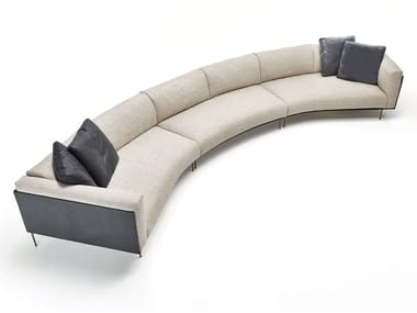 ROD BEAN - Curved fabric sofa with removable cover (Request Info).