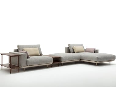 ROLF BENZ 530 VOLO - Sectional fabric sofa with chaise longue (Request Info).