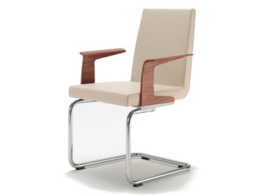 ROLF BENZ 620 - Cantilever leather chair with armrests (Request Info).