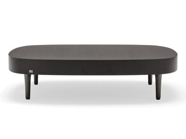 ROLF BENZ 968 - Low rectangular wood veneer coffee table (Request Info).