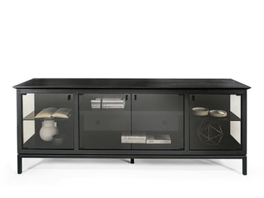 ADA 1.0 - Solid wood sideboard with glass doors and sides (Request Info).