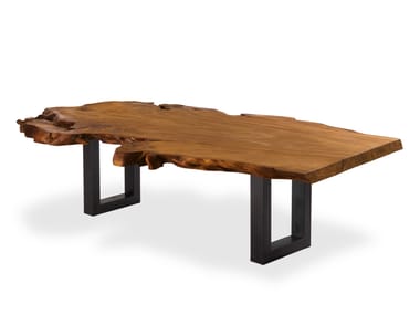 KAURI AUCKLAND - Rectangular table with Kauri solid wood top and iron base (Request Info).