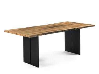 NATURA BRICCOLA - Table with briccola wood top anche iron base (Request Info).