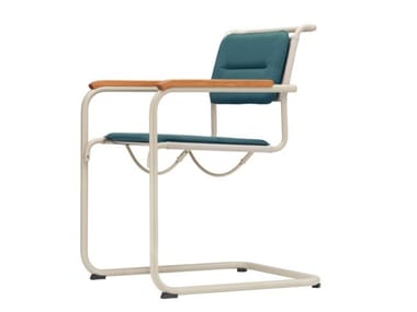 S 34 N Thonet All Seasons cushion - Cantilever fabric garden chair with armrests (Request Info).