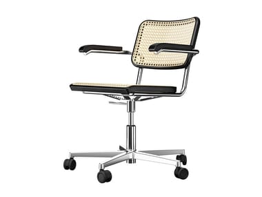 S 64 VDR - Swivel wicker chair with 5-spoke base with castors (Request Info).