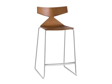 SAYA - Design sled base stackable steel stool (Request Info).