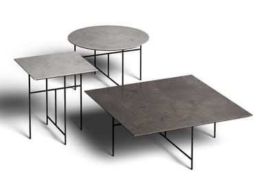 SEN OUTDOOR - Garden side table with porcelain stoneware top (Request Info).