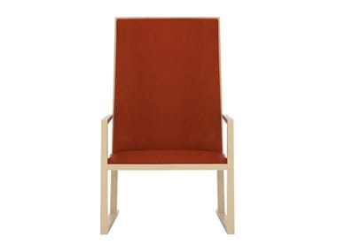 SERENA BU1354 - Sled base wooden armchair with armrests (Request Info).