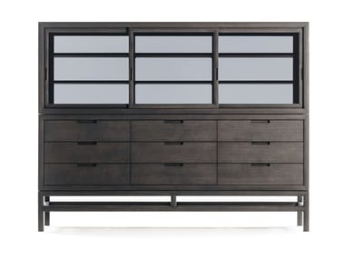 SILENT DRAWER CABINET - Wood and glass highboard with drawers (Request Info).