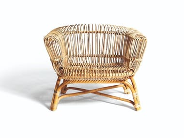 SILVIA - Malacca armchair with armrests (Request Info).
