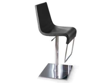 SKIPPING - Swivel height-adjustable leather stool (Request Info).