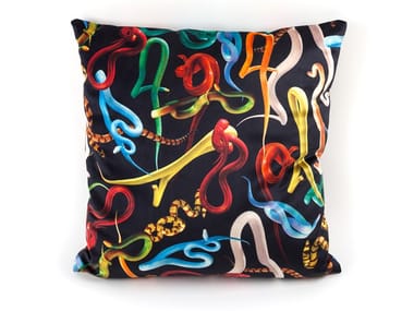SNAKES - Square fabric cushion